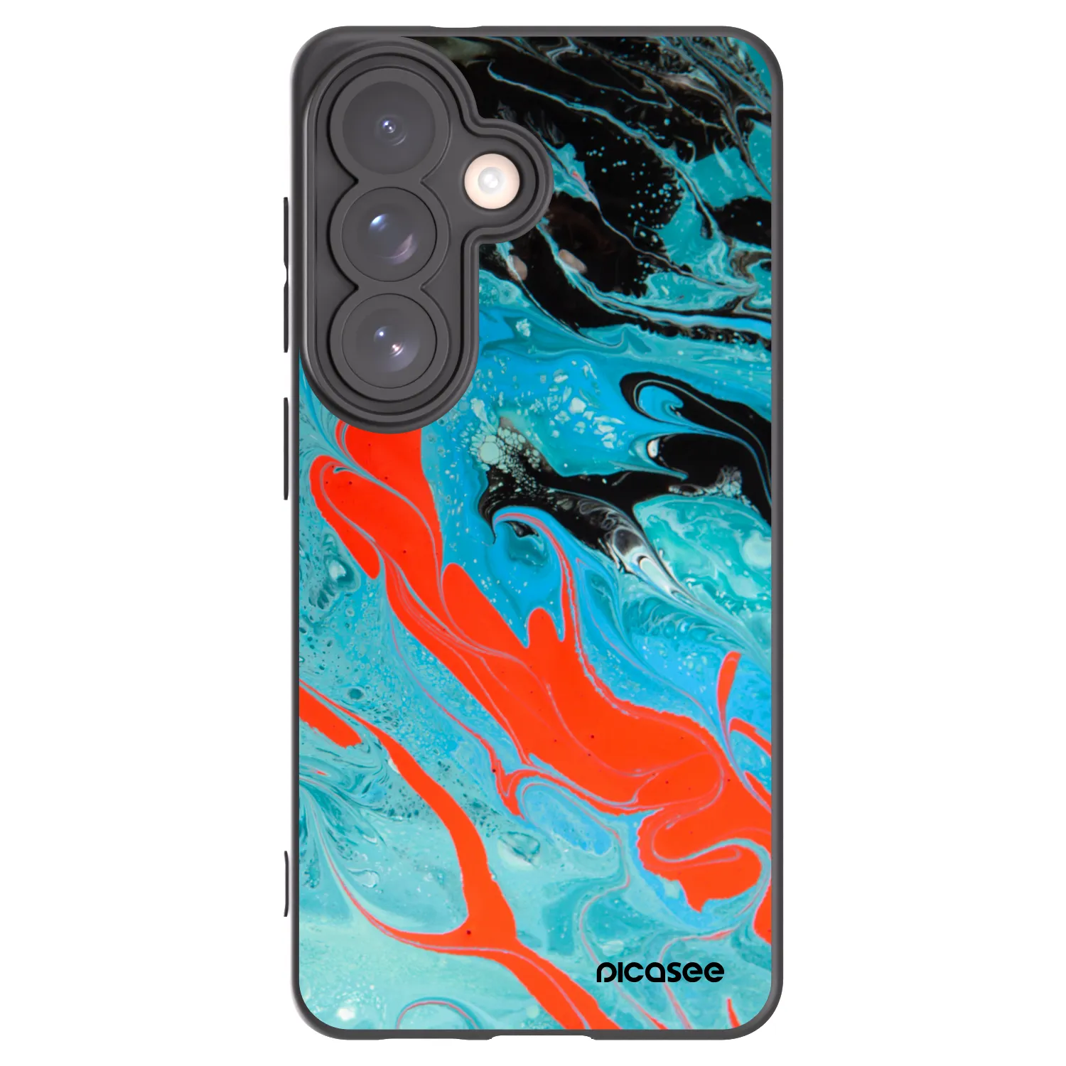Picasee silikonowe czarne etui na Samsung Galaxy S26 - Blue Magma