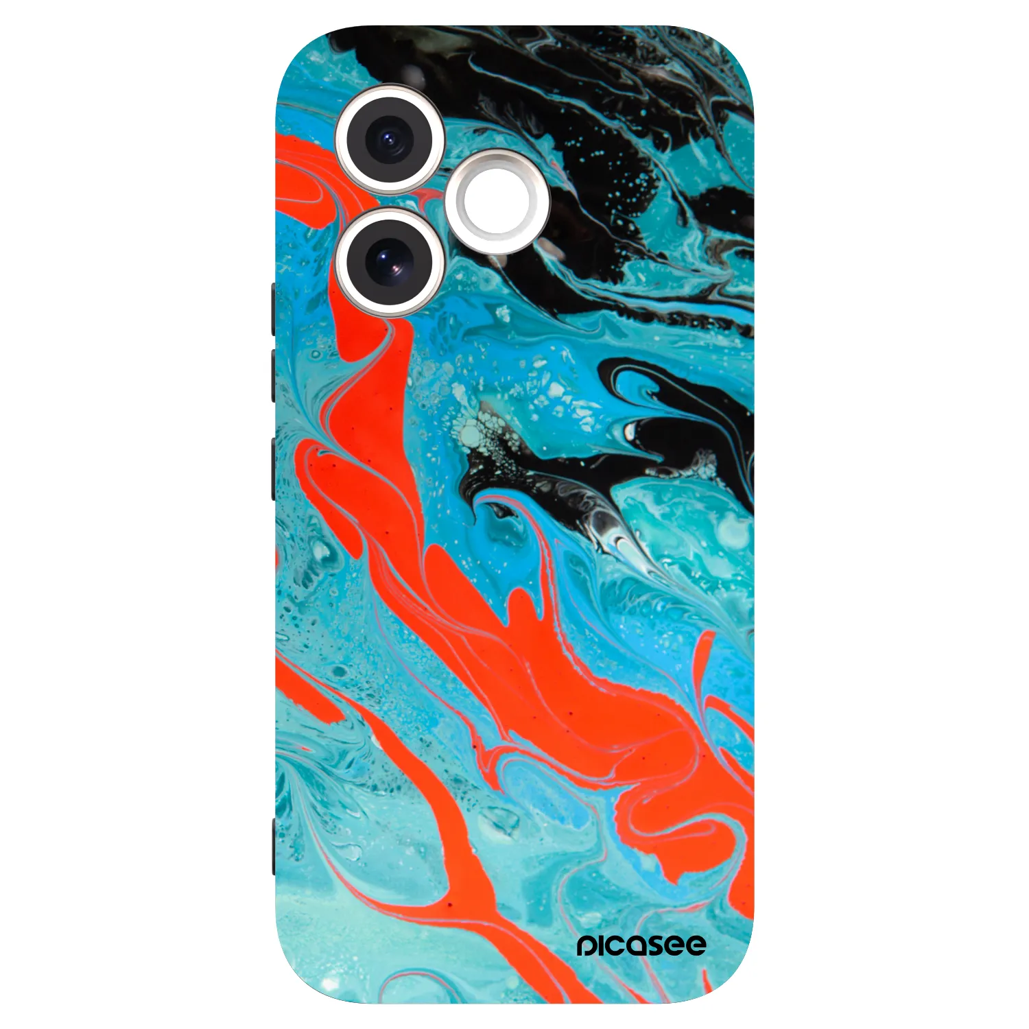 Picasee silikonowe czarne etui na Honor 600 Lite - Blue Magma