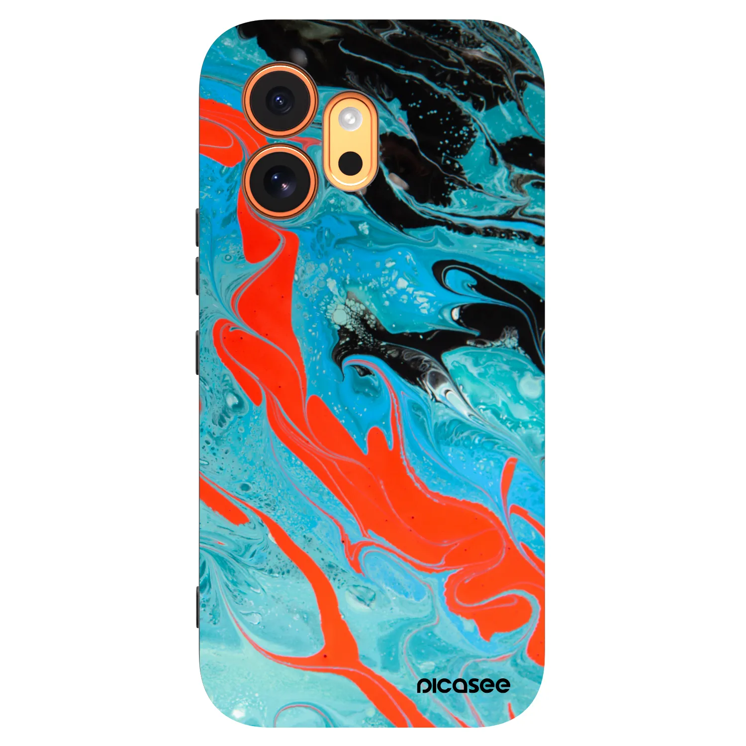 Picasee silikonowe czarne etui na Honor 600 - Blue Magma