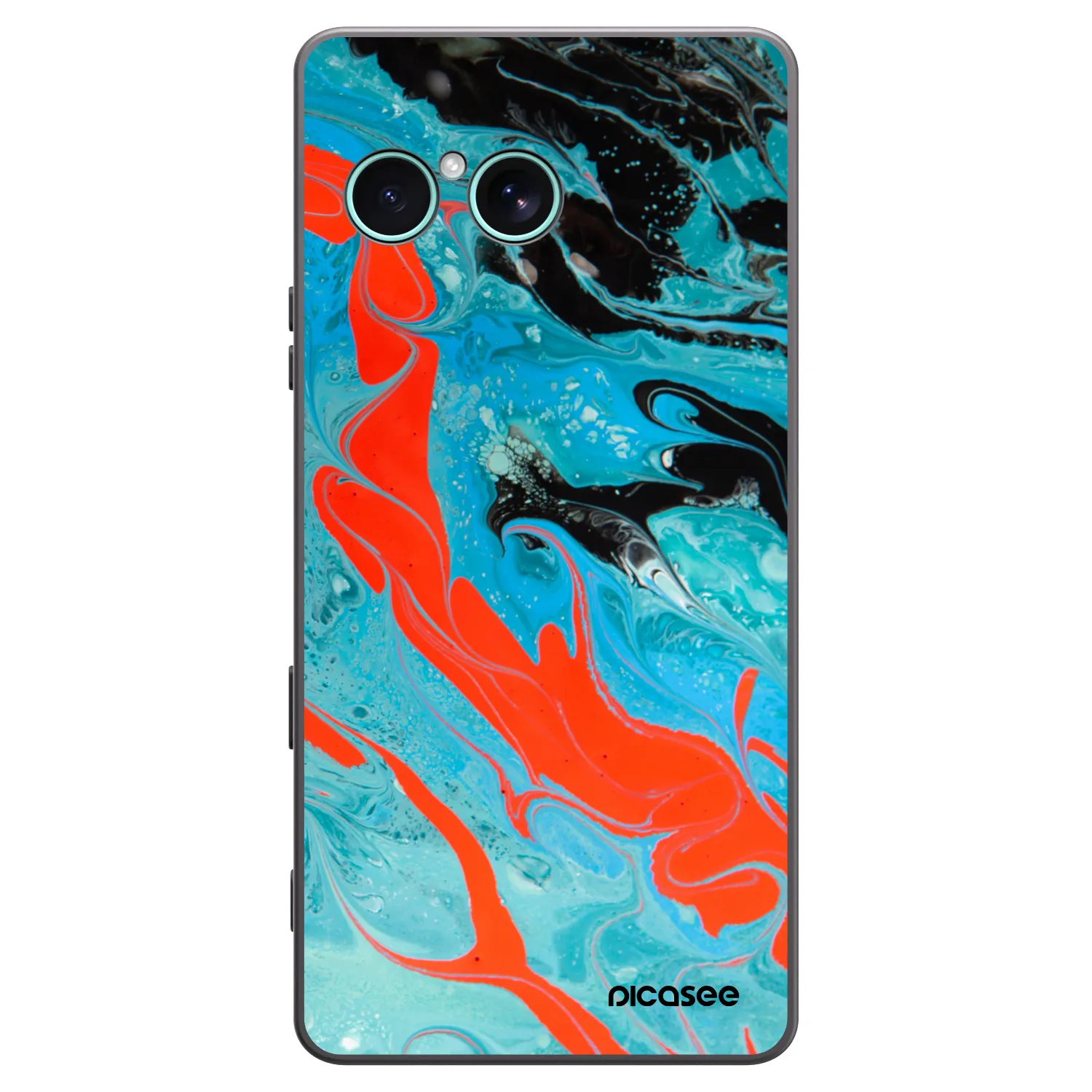 Picasee silikonowe czarne etui na Sony Xperia 10 VII - Blue Magma