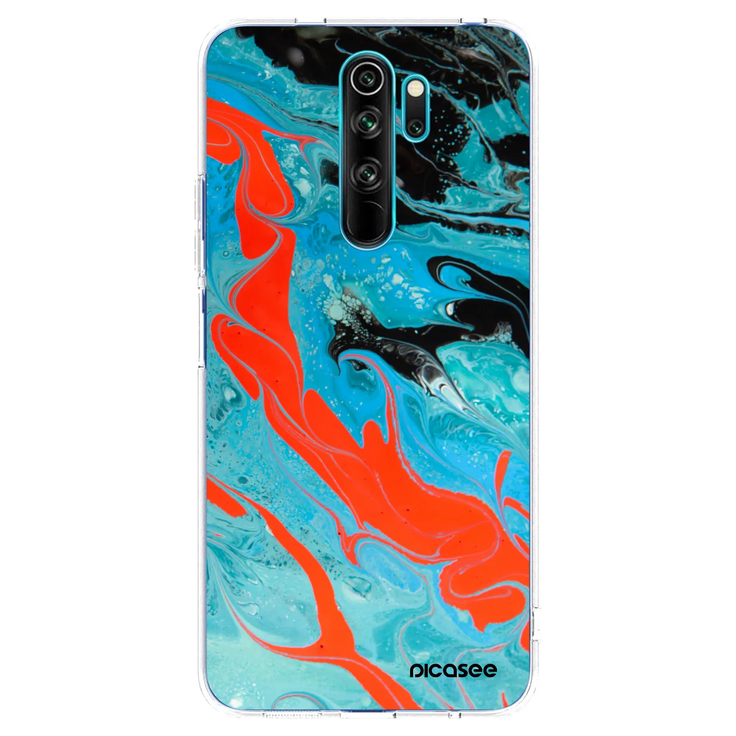 Picasee silikonowe przeźroczyste etui na Xiaomi Redmi Note 8 Pro - Blue Magma