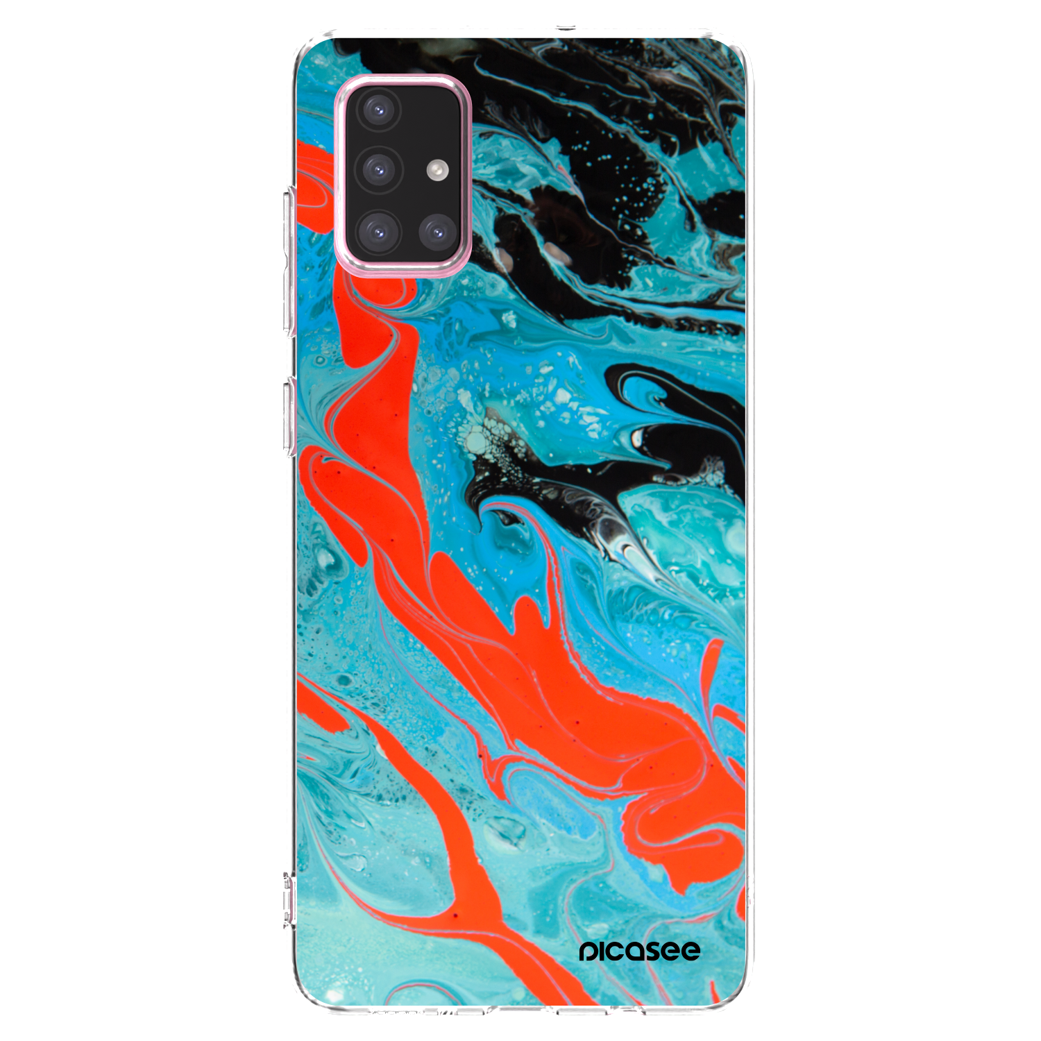 Picasee silikonowe przeźroczyste etui na Samsung Galaxy A71 A715F - Blue Magma