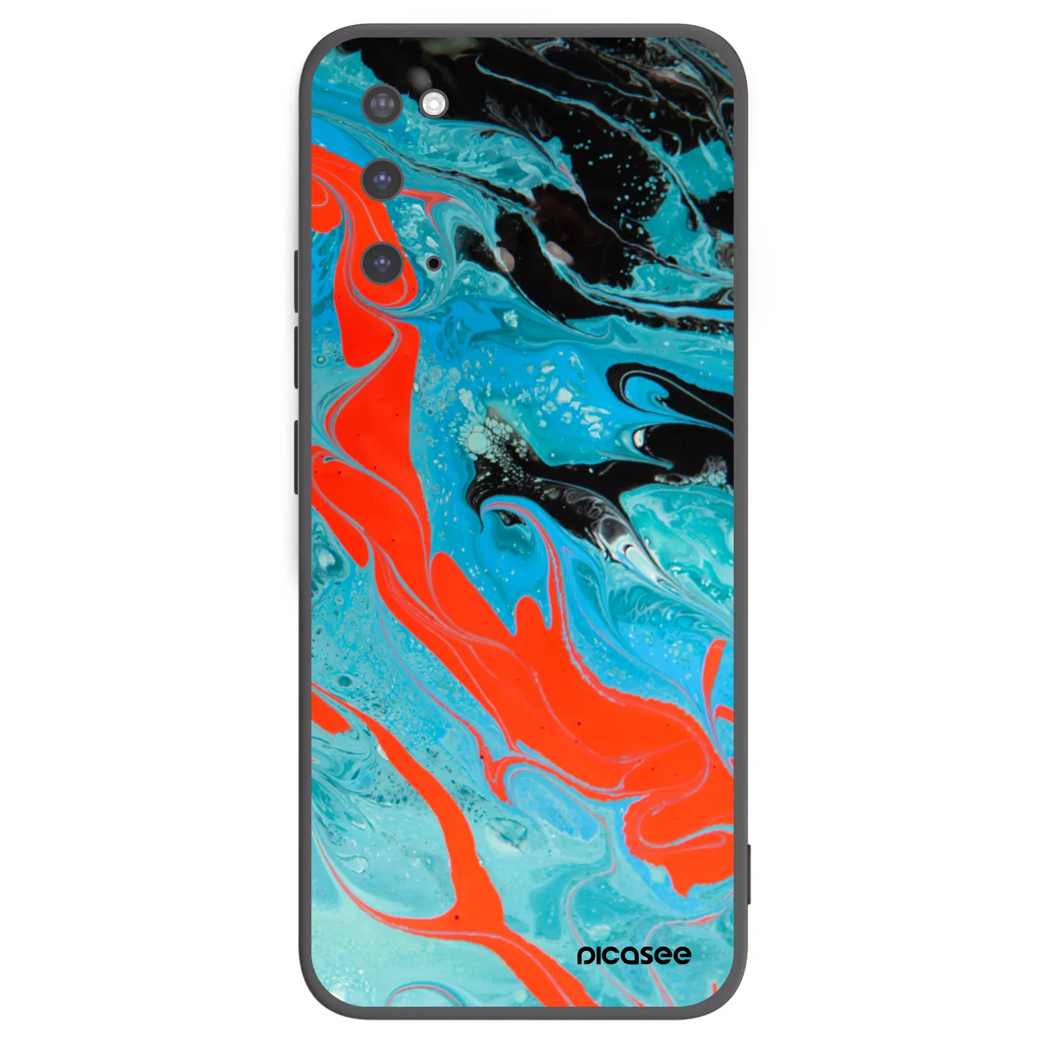 Picasee silikonowe czarne etui na Samsung Galaxy S20 G980F - Blue Magma