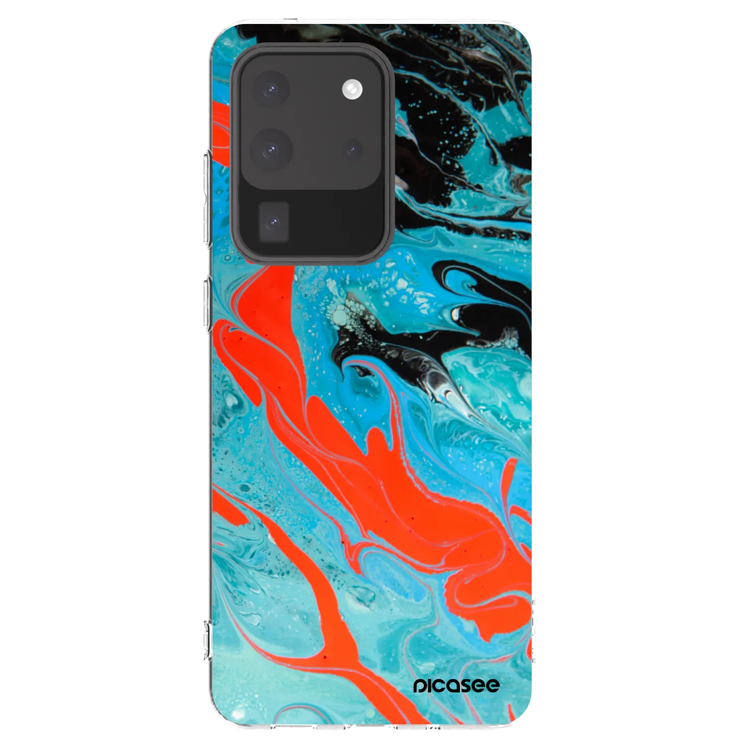 Picasee silikonowe przeźroczyste etui na Samsung Galaxy S20 Ultra 5G G988F - Blue Magma