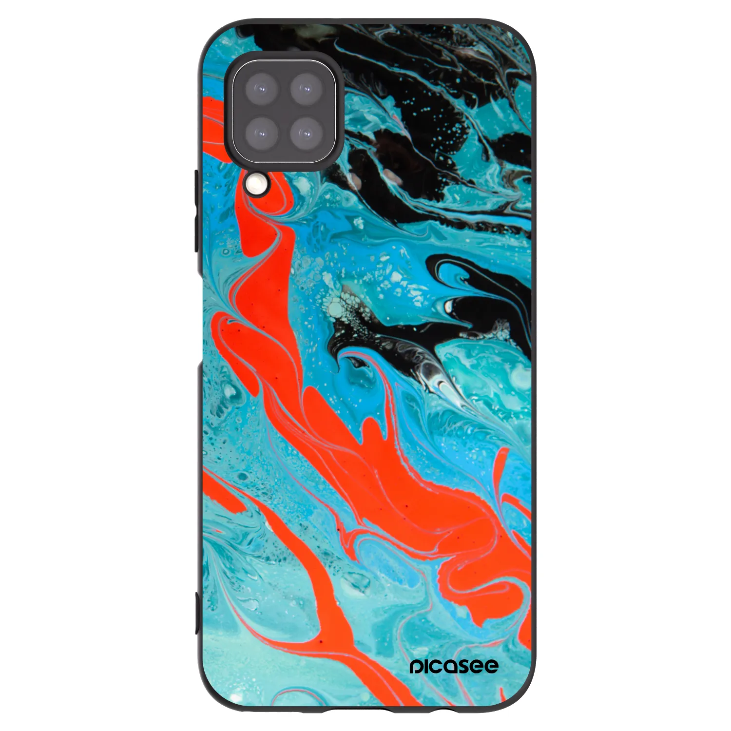 Picasee silikonowe czarne etui na Huawei P40 Lite - Blue Magma