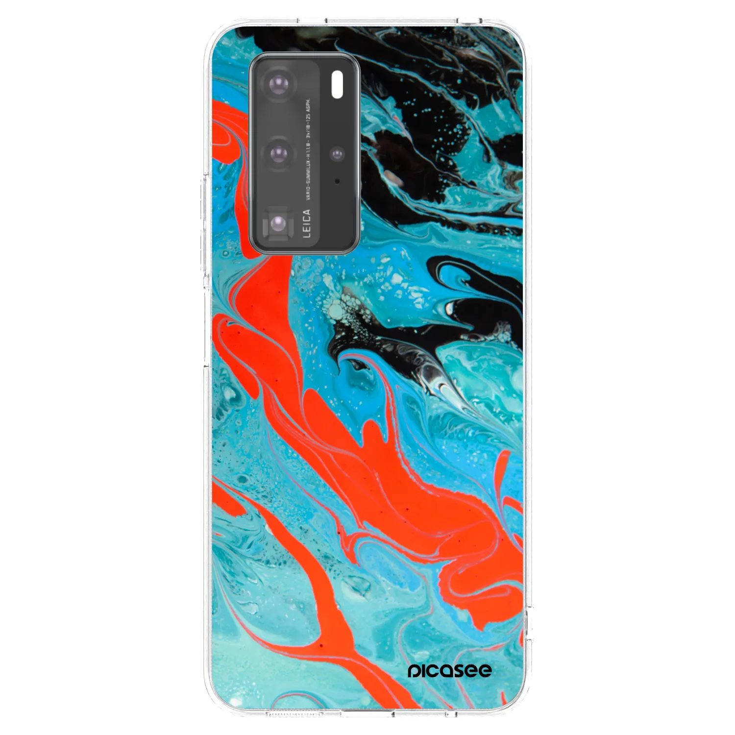 Picasee silikonowe przeźroczyste etui na Huawei P40 Pro - Blue Magma