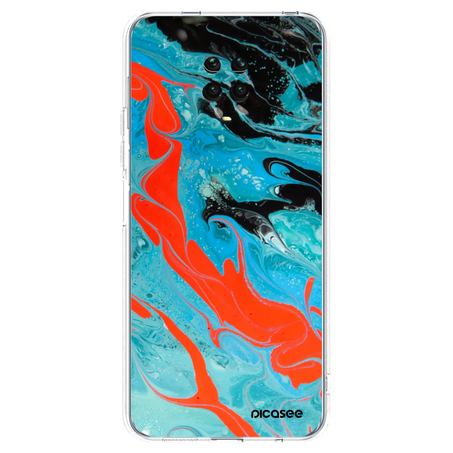 Picasee silikonowe przeźroczyste etui na Xiaomi Redmi Note 9 Pro - Blue Magma