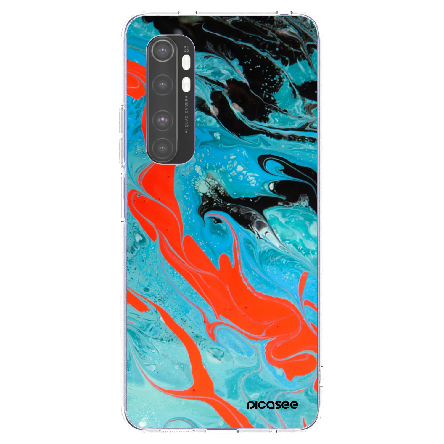 Picasee silikonowe przeźroczyste etui na Xiaomi Mi Note 10 Lite - Blue Magma