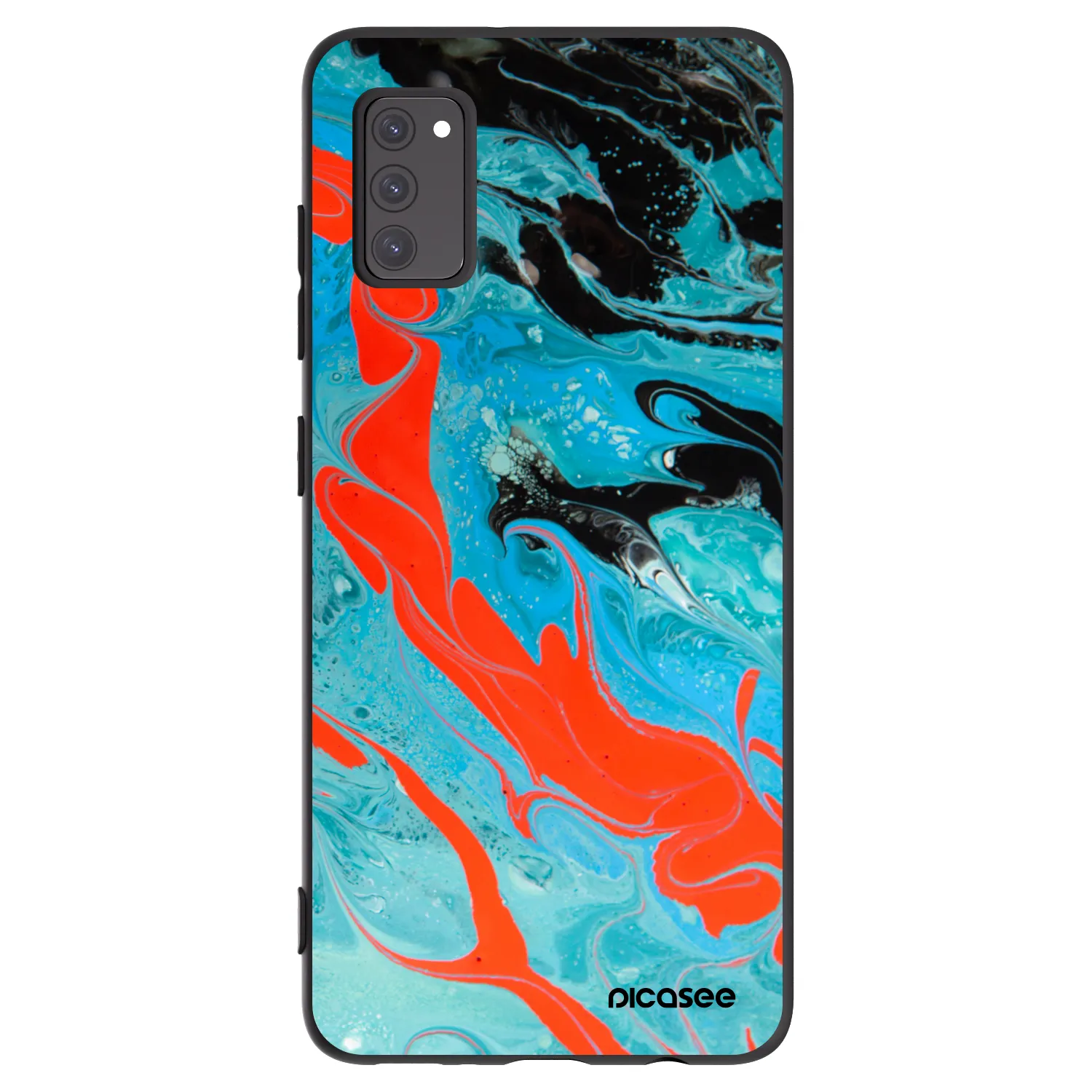 Picasee silikonowe czarne etui na Samsung Galaxy A41 A415F - Blue Magma