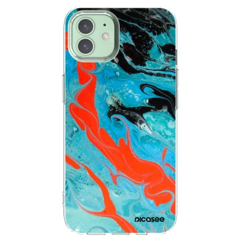 Picasee silikonowe przeźroczyste etui na Apple iPhone 12 Pro - Blue Magma