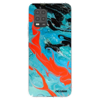 Picasee silikonowe przeźroczyste etui na Xiaomi Mi 10 Lite - Blue Magma
