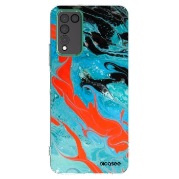 Picasee silikonowe przeźroczyste etui na Honor 10X Lite - Blue Magma