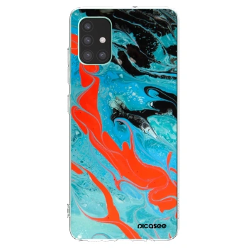 Picasee silikonowe przeźroczyste etui na Samsung Galaxy M51 M515F - Blue Magma