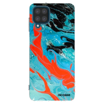 Picasee silikonowe przeźroczyste etui na Samsung Galaxy A12 A125F - Blue Magma