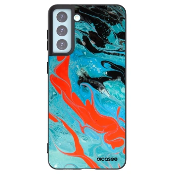 Picasee silikonowe czarne etui na Samsung Galaxy S21+ 5G G996F - Blue Magma