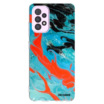 Picasee silikonowe przeźroczyste etui na Samsung Galaxy A32 5G A326B - Blue Magma