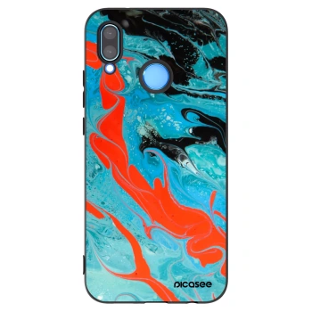 Picasee silikonowe czarne etui na Huawei P20 Lite - Blue Magma