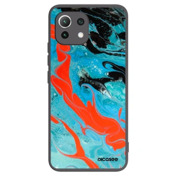 Picasee silikonowe czarne etui na Xiaomi Mi 11 Lite - Blue Magma