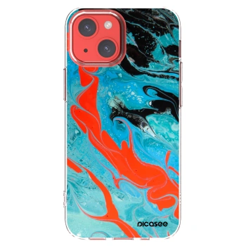 Picasee silikonowe przeźroczyste etui na Apple iPhone 13 mini - Blue Magma