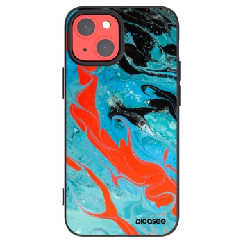 Picasee silikonowe czarne etui na Apple iPhone 13 mini - Blue Magma