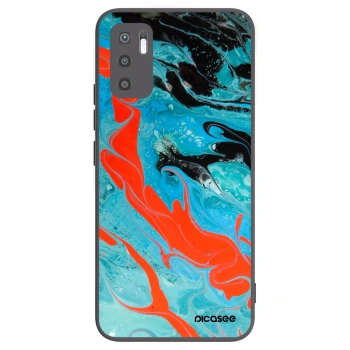 Picasee silikonowe czarne etui na Xiaomi Redmi Note 10 5G - Blue Magma