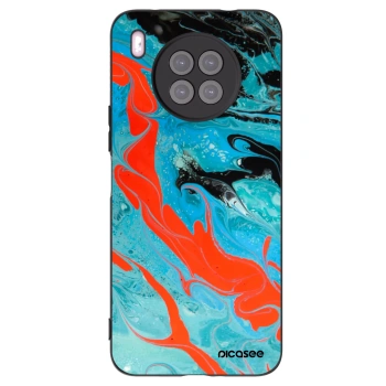 Picasee silikonowe czarne etui na Huawei Nova 8i - Blue Magma