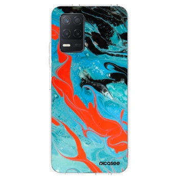 Picasee silikonowe przeźroczyste etui na Realme 8 5G - Blue Magma