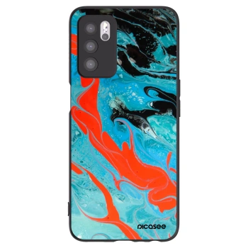 Picasee silikonowe czarne etui na OPPO A16s - Blue Magma