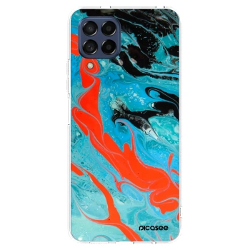 Picasee silikonowe przeźroczyste etui na Samsung Galaxy M53 5G - Blue Magma