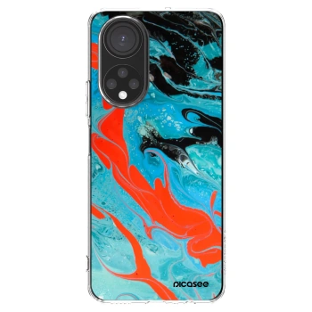 Picasee silikonowe przeźroczyste etui na Honor X7 - Blue Magma