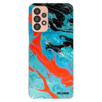 Picasee silikonowe przeźroczyste etui na Samsung Galaxy A23 A236B 5G - Blue Magma