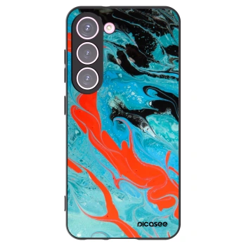 Picasee silikonowe czarne etui na Samsung Galaxy S23 5G - Blue Magma