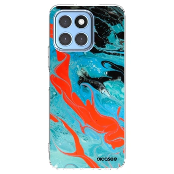 Picasee silikonowe przeźroczyste etui na Honor X8 5G - Blue Magma
