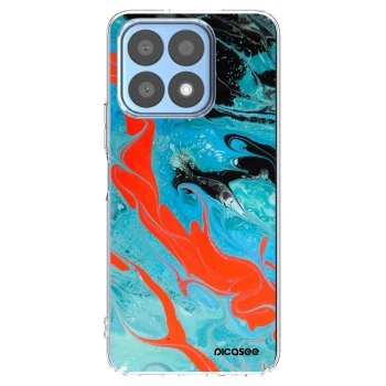 Picasee silikonowe przeźroczyste etui na Honor X8a - Blue Magma