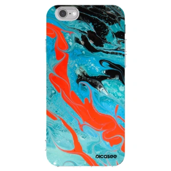 Picasee silikonowe przeźroczyste etui na Apple iPhone 6/6S - Blue Magma