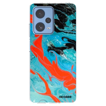Picasee silikonowe przeźroczyste etui na Xiaomi Redmi Note 12 Pro 5G - Blue Magma