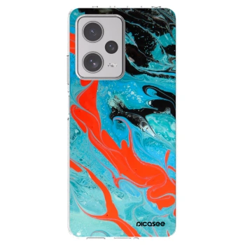 Picasee silikonowe przeźroczyste etui na Xiaomi Redmi Note 12 Pro+ 5G - Blue Magma