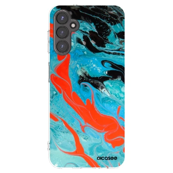 Picasee silikonowe przeźroczyste etui na Samsung Galaxy A14 4G A145R - Blue Magma
