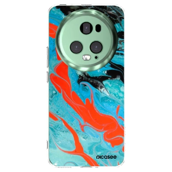 Picasee silikonowe przeźroczyste etui na Honor Magic5 Pro - Blue Magma