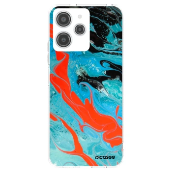 Picasee silikonowe przeźroczyste etui na Xiaomi Redmi 12 4G - Blue Magma