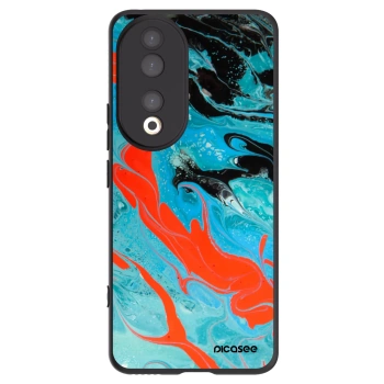Picasee silikonowe czarne etui na Honor 90 5G - Blue Magma