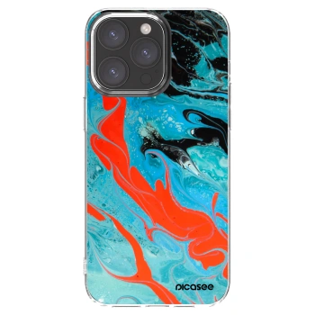 Picasee silikonowe przeźroczyste etui na Apple iPhone 15 Pro Max - Blue Magma