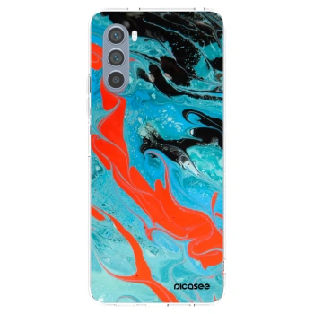 Picasee silikonowe przeźroczyste etui na Motorola Moto G62 - Blue Magma