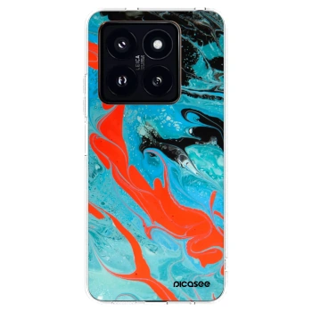 Picasee silikonowe przeźroczyste etui na Xiaomi 14 Pro - Blue Magma