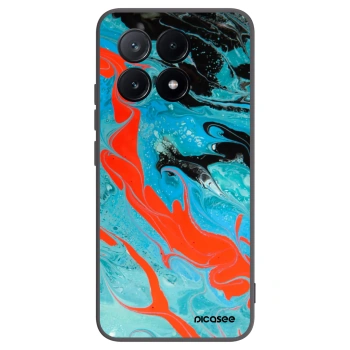 Picasee silikonowe czarne etui na Xiaomi Poco X6 Pro - Blue Magma