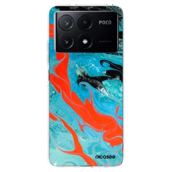 Picasee silikonowe przeźroczyste etui na Xiaomi Poco X6 Pro - Blue Magma