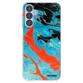 Picasee silikonowe przeźroczyste etui na Samsung Galaxy A15 A156B 5G - Blue Magma