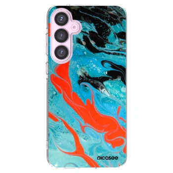 Picasee silikonowe przeźroczyste etui na Samsung Galaxy A55 5G A556B - Blue Magma