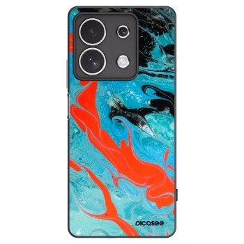 Picasee silikonowe czarne etui na Xiaomi Redmi Note 13 4G - Blue Magma
