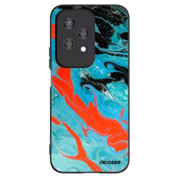 Picasee silikonowe czarne etui na Honor 200 Lite - Blue Magma